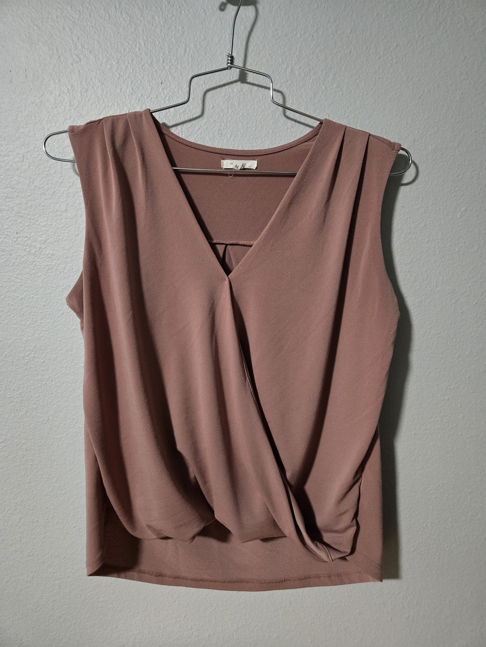 Maurices Dusty Rose Sleeveless Wrap-Style Blouse
